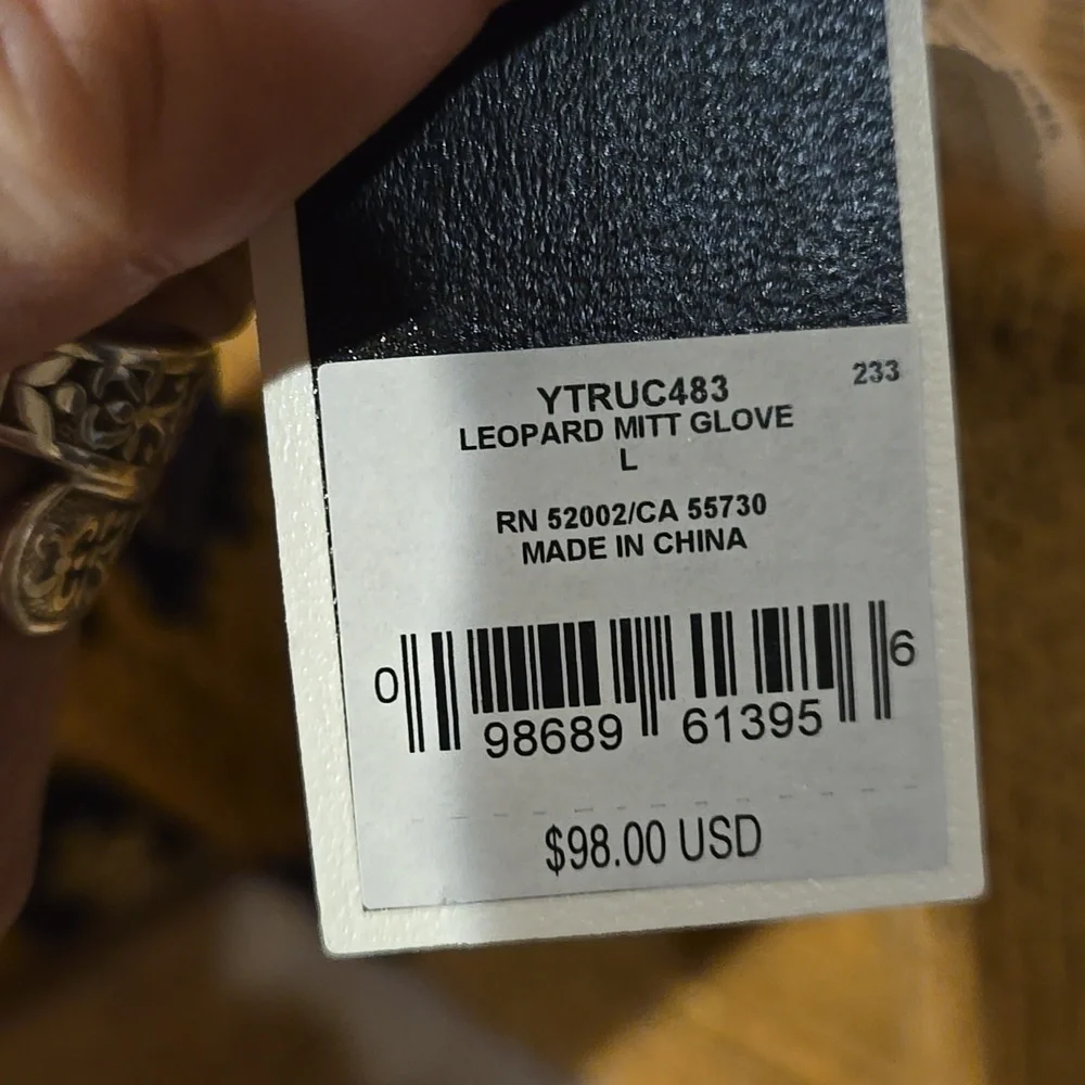 NWT Juicy Couture Los Angeles Black Label Leopard Mitt Gloves - Picture 5 of 10